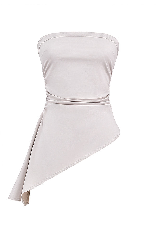 Mistress Rocks Taupe Draped Strapless Top - SALE — image 10