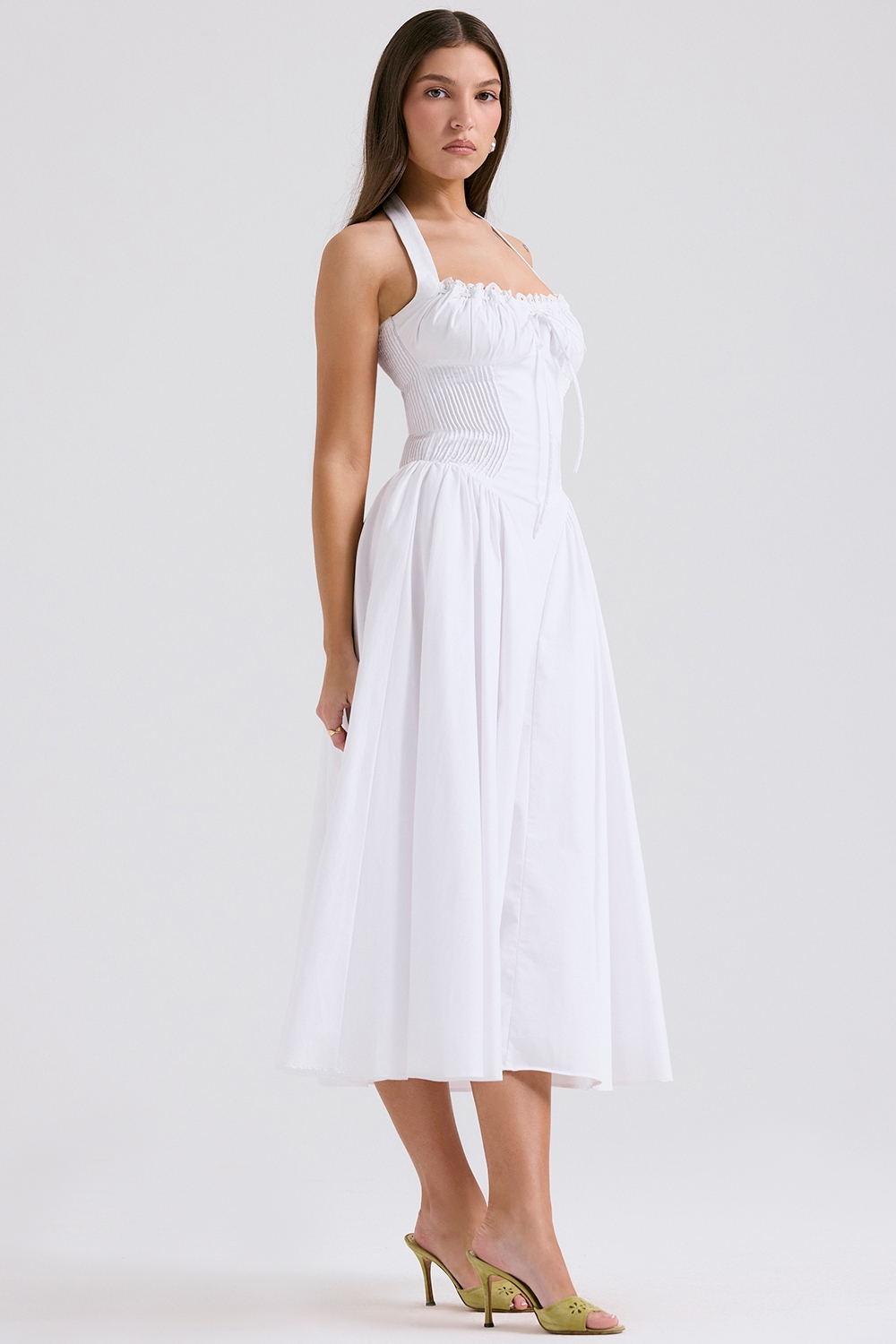 Adabella  White Cotton Halter Sundress — image 7