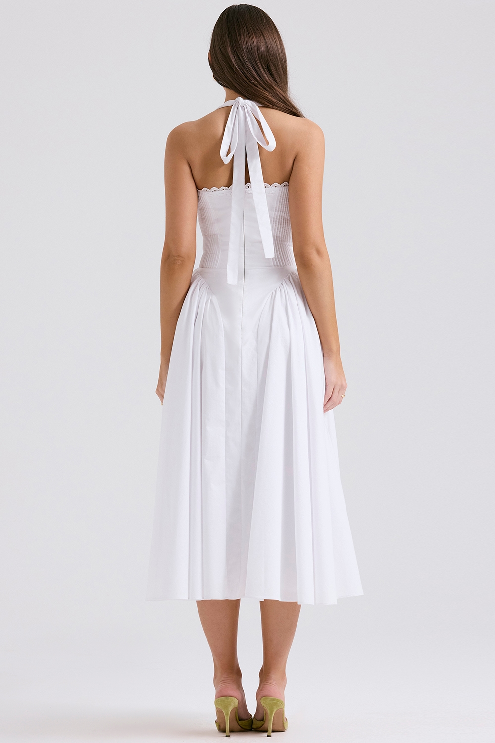 Adabella  White Cotton Halter Sundress — image 9