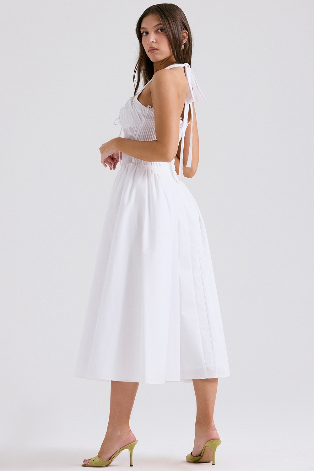 Adabella  White Cotton Halter Sundress — image 8