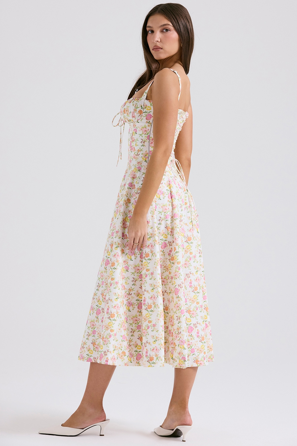 Carmen  Ivory Meadow Print Cotton Bustier Sundress — image 7