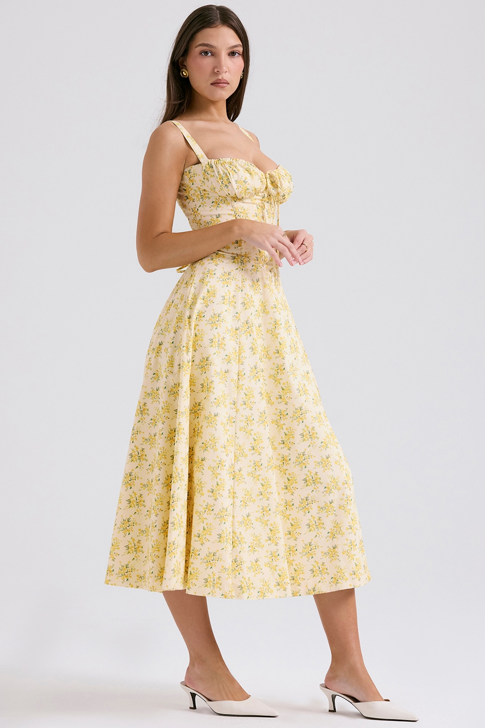 Carmen  Buttercup Vintage Floral Print Cotton Bustier Sundress — image 5