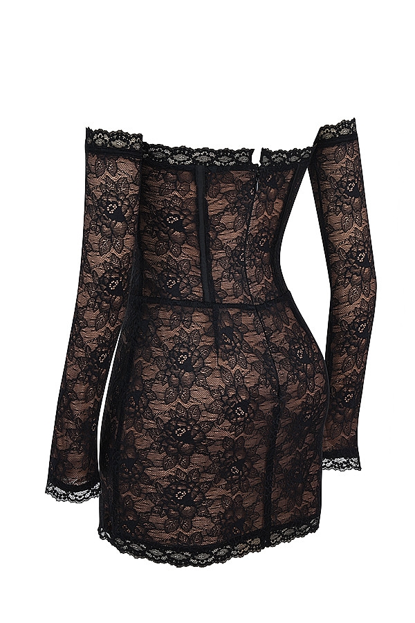 Mistress Rocks Black Lace Off Shoulder Mini Dress - SALE — image 12