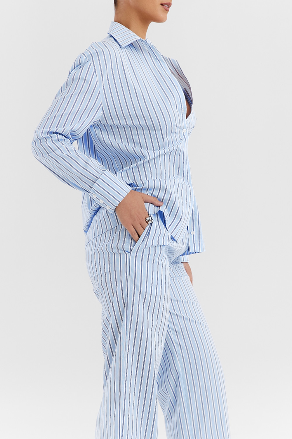 Mistress Rocks Blue Striped Boxy Shirt - SALE — image 7