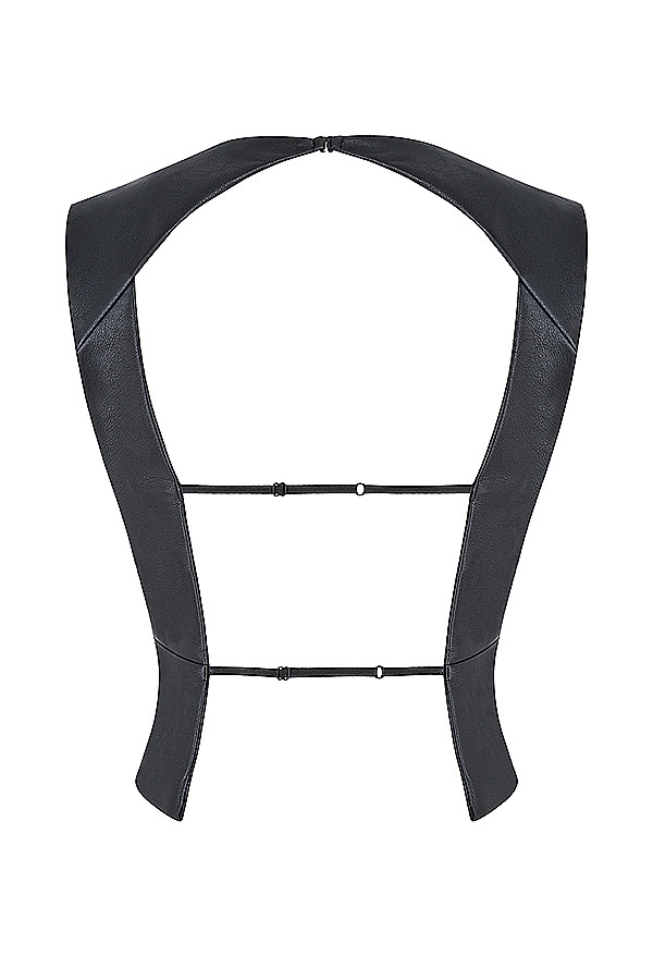 Mistress Rocks Black Vegan Leather Open Back Top - SALE — image 14