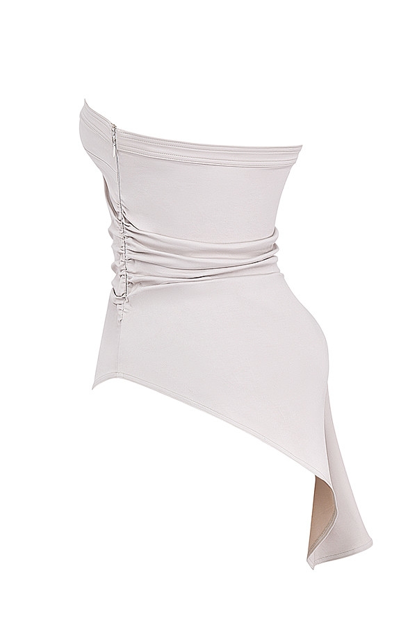 Mistress Rocks Taupe Draped Strapless Top - SALE — image 11