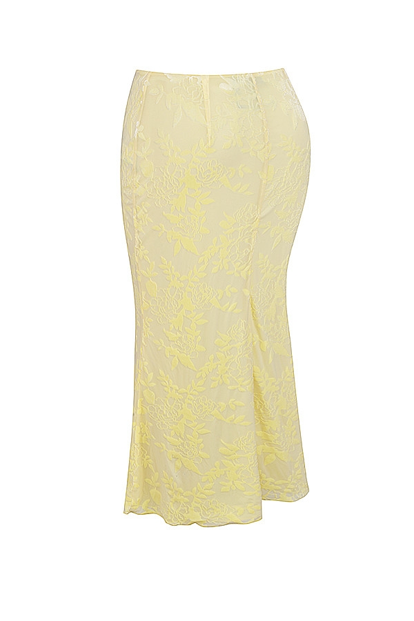 Mistress Rocks Lemon Devore Frill Midi Skirt - SALE — image 9