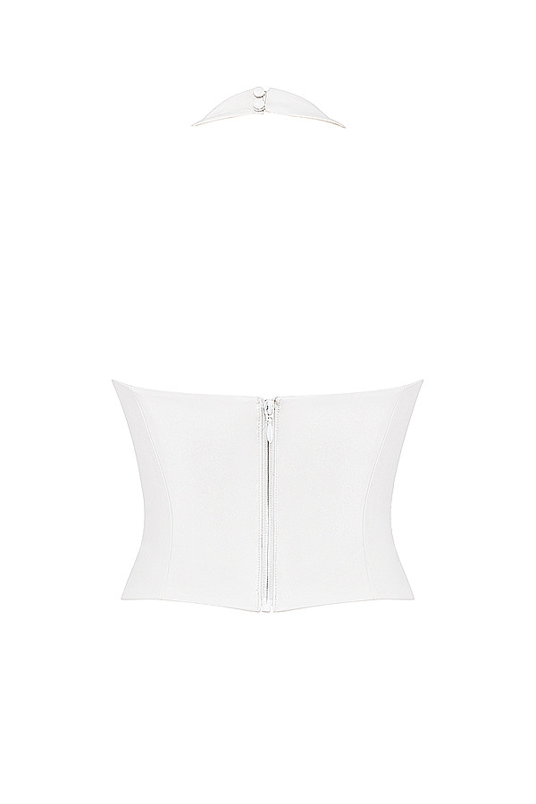 Mistress Rocks Ivory Vegan Leather Open Back Top - SALE — image 13