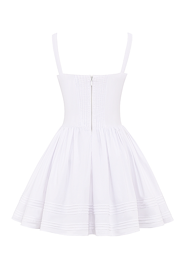 Natassia  White Cotton Mini Dress — image 18