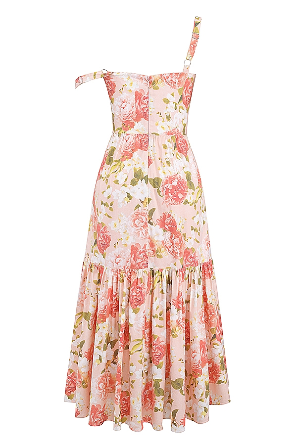 Elia  Pink Peony Print Cotton Midi Sundress — image 13