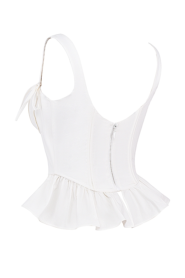 Gigou  White Peplum Cotton Corset — image 17