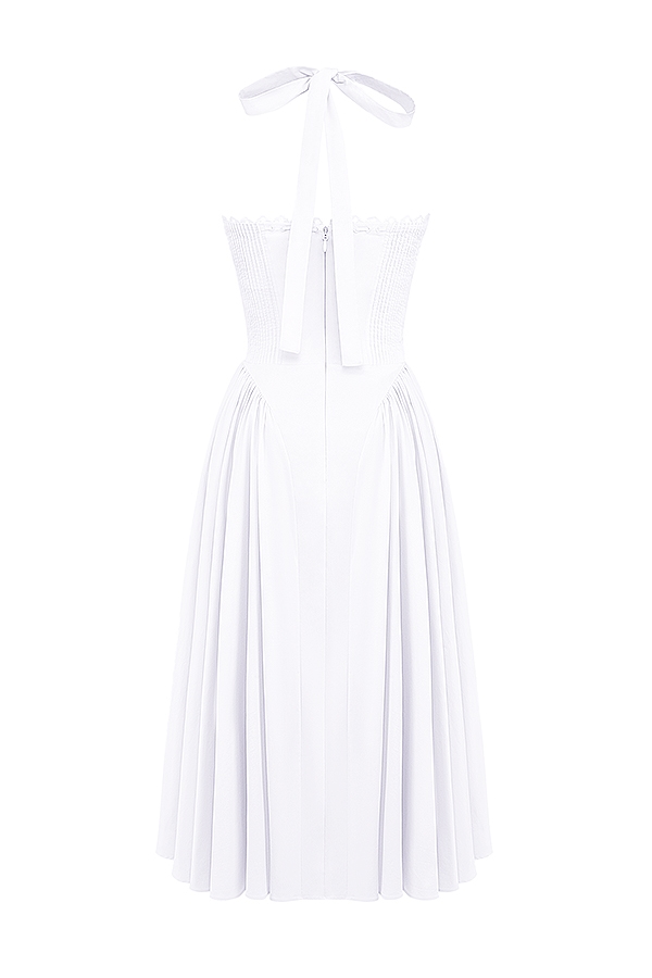 Adabella  White Cotton Halter Sundress — image 17
