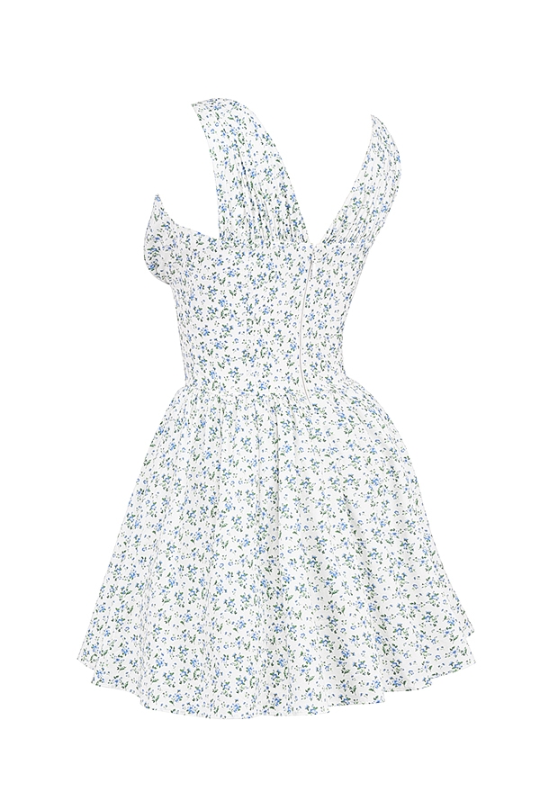 Fabrizia  White Bluebell Print Corset Mini Dress — image 16
