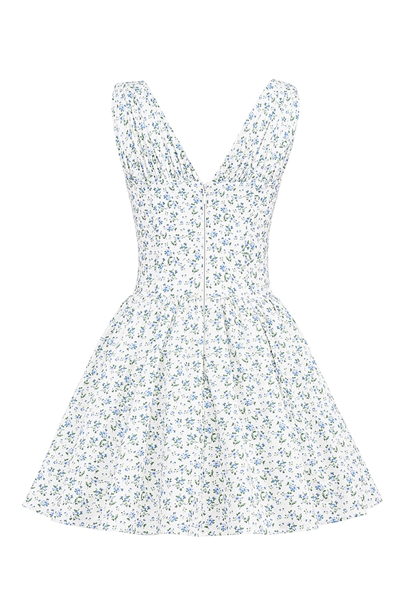 Fabrizia  White Bluebell Print Corset Mini Dress — image 17