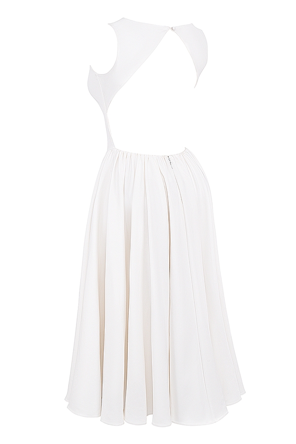 Cindy White Twill Midi Sundress — image 13