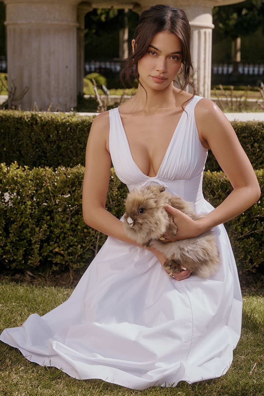 Emmelina  White Cotton Corset Sundress — image 9