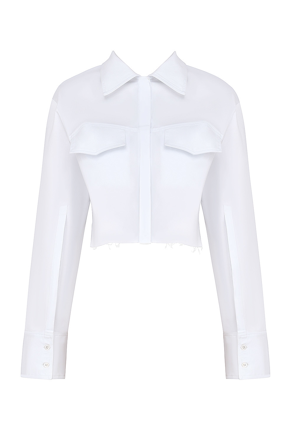 Mistress Rocks White Cropped Cotton Shirt - SALE — image 11