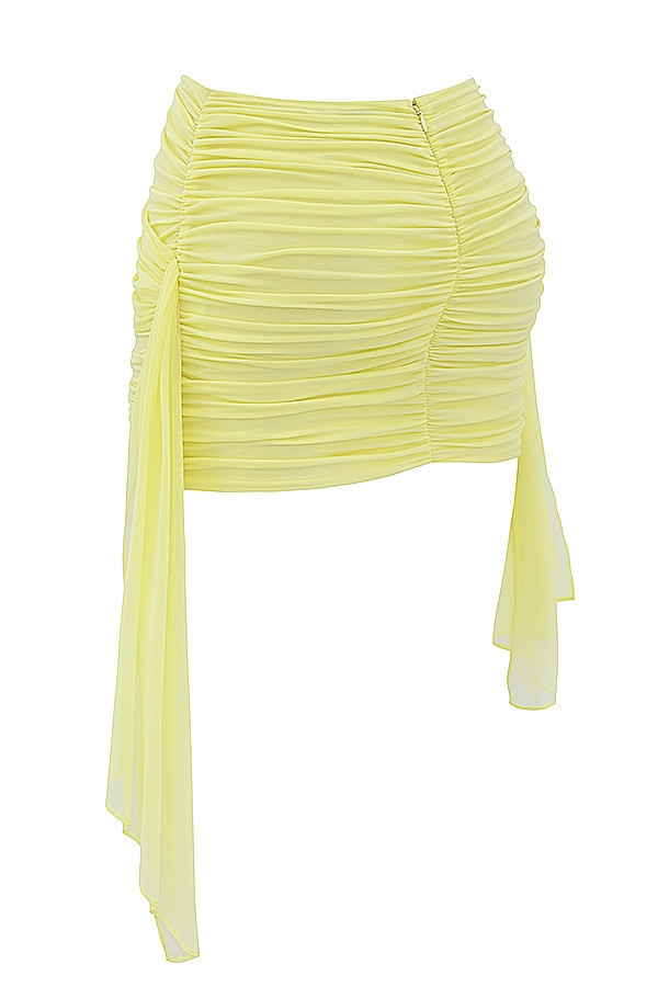 Mistress Rocks Lemon Gathered Draped Mini Skirt - SALE — image 12
