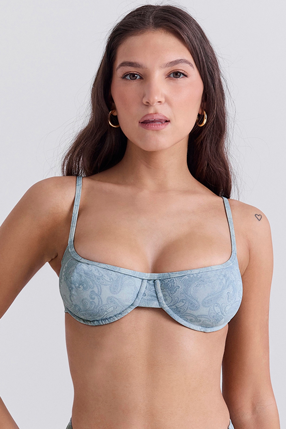 Antibes Blue Paisley Underwired Bikini Top