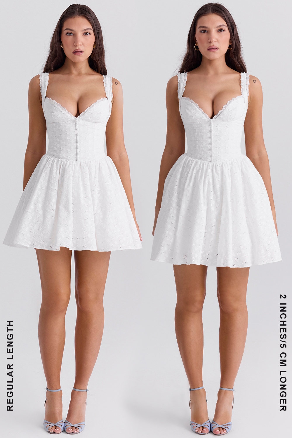 Brigitte  White Cotton Broderie Anglais Corset Mini Dress — image 19