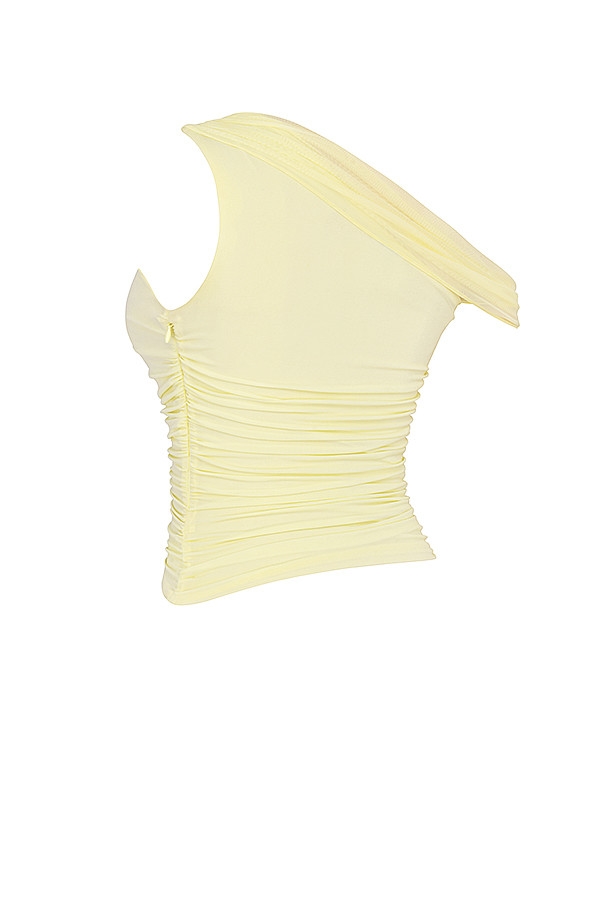 Mistress Rocks Lemon Asymmetric Draped Top - SALE — image 12
