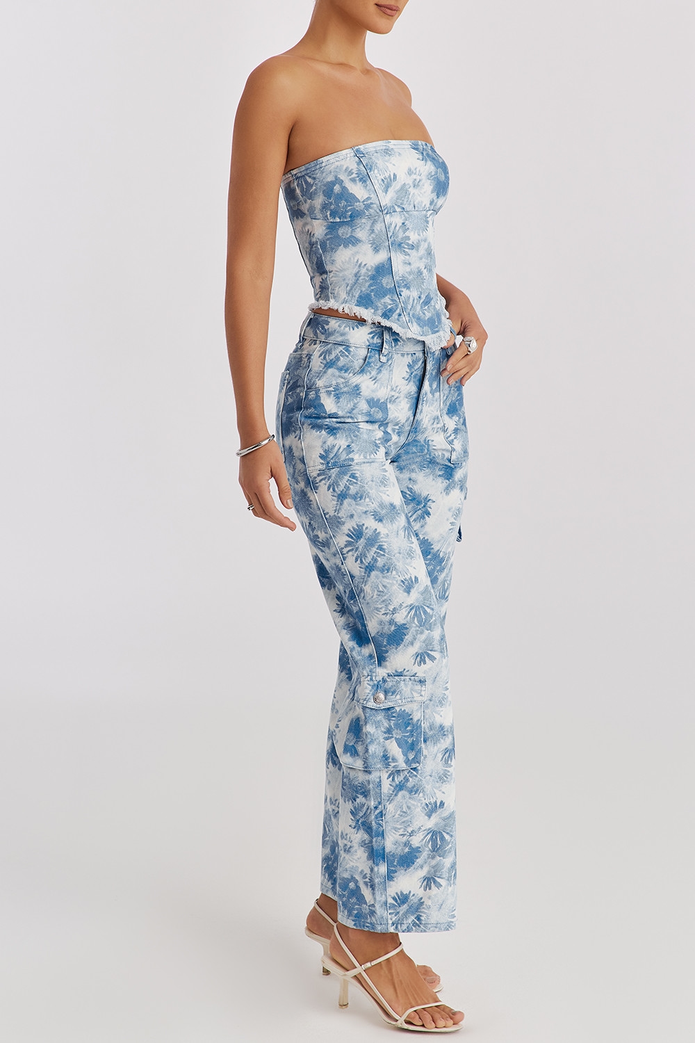 Mistress Rocks Blue Floral Print Cargo Jeans - SALE — image 6