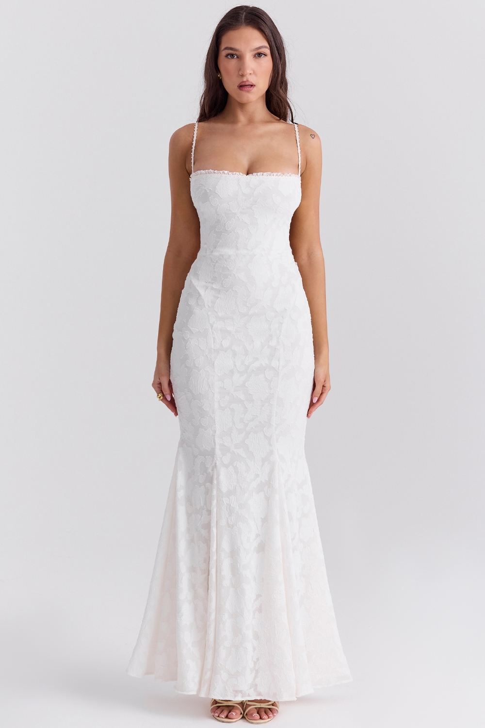 Joan  Ivory Lace Up Back Maxi Dress — image 6