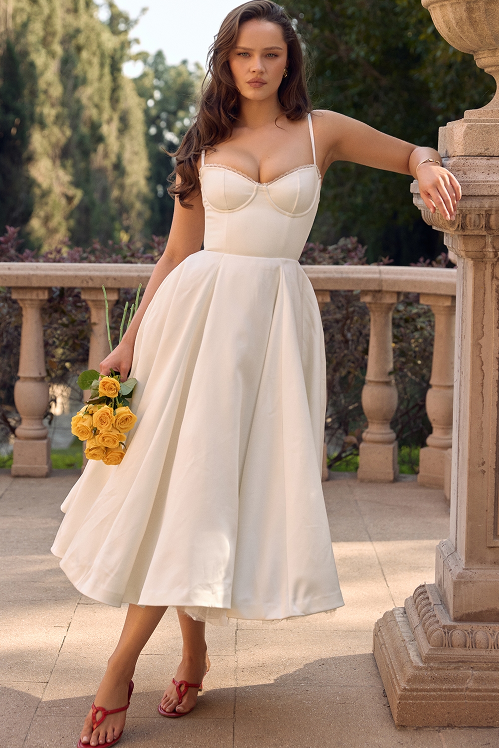 Mademoiselle  White Tulle Midi Dress — image 3