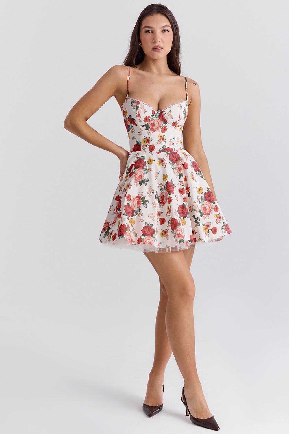 Minimoiselle  Italian Rose Print Tulle Mini Dress — image 3