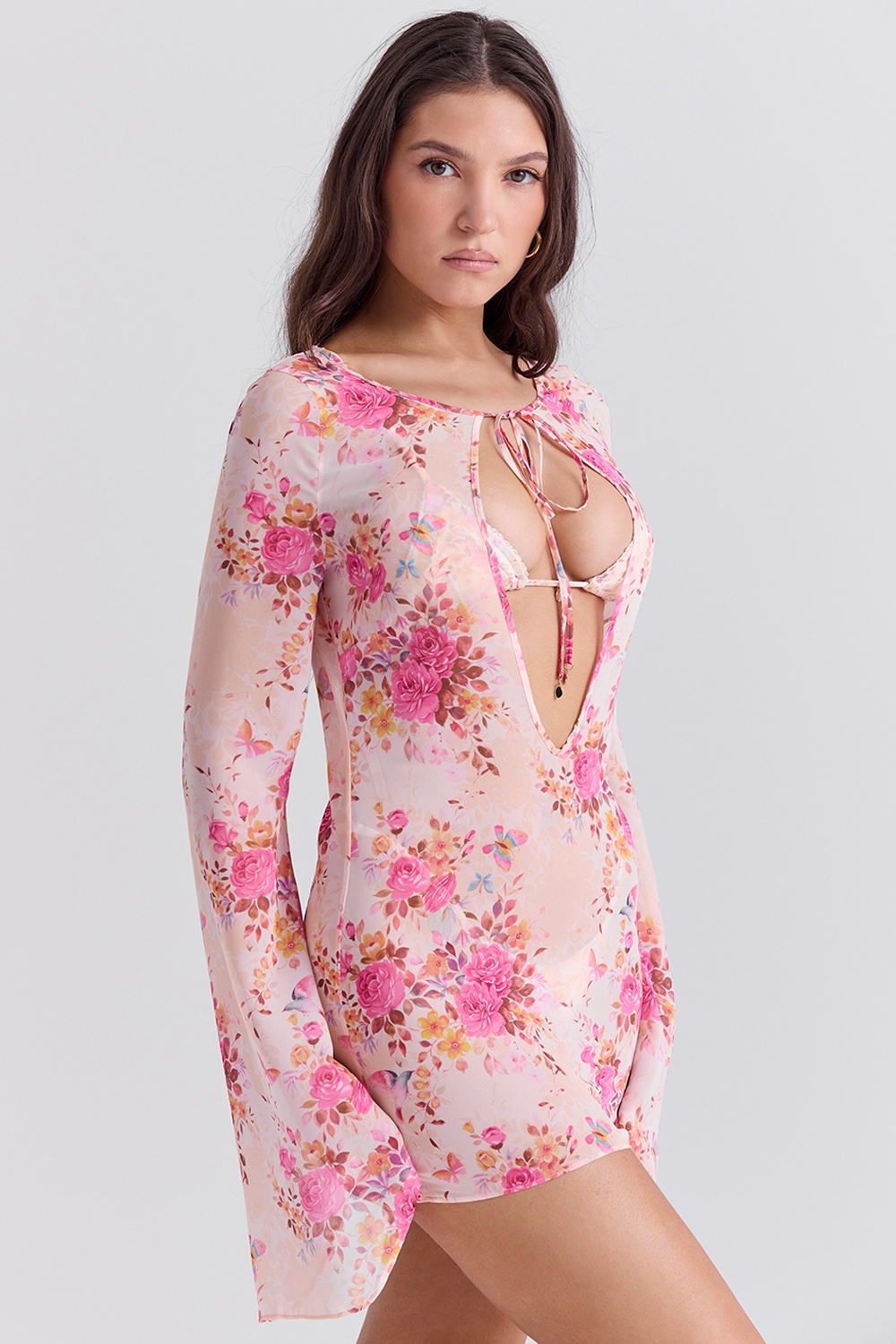Oceana  Floral Print Beach Cover Up — image 4