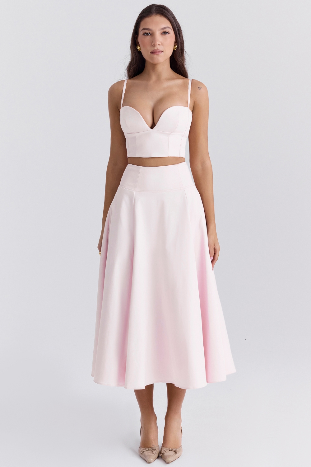 Rita  Ballerina Pink A-Line Midi Skirt — image 3