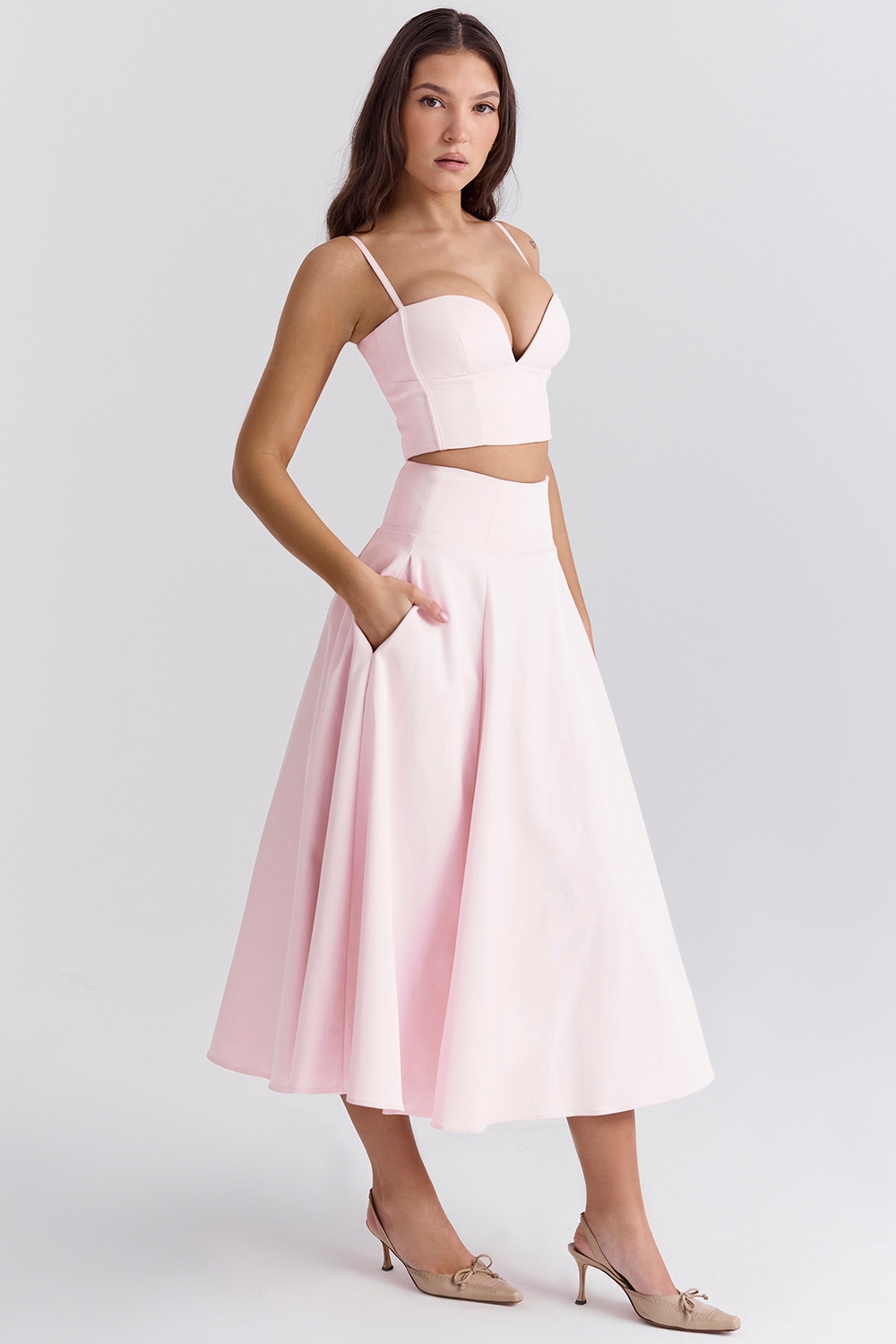 Rita  Ballerina Pink A-Line Midi Skirt — image 8