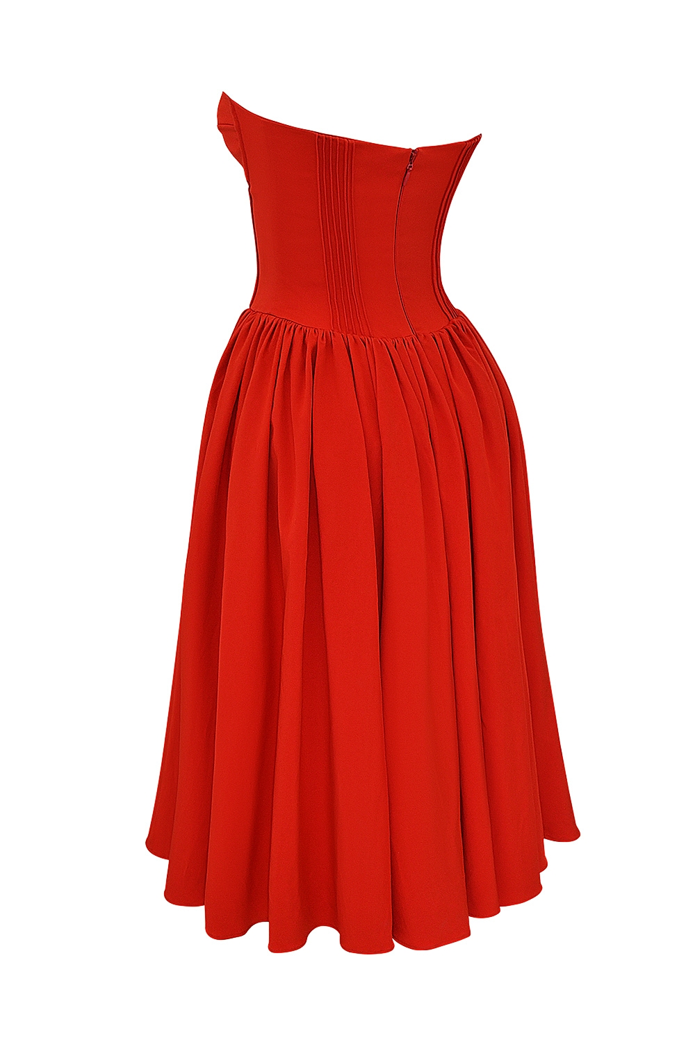 Elizabeth  Italian Tomato Strapless Midi Sundress — image 16