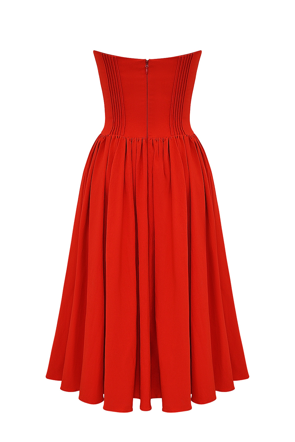 Elizabeth  Italian Tomato Strapless Midi Sundress — image 17