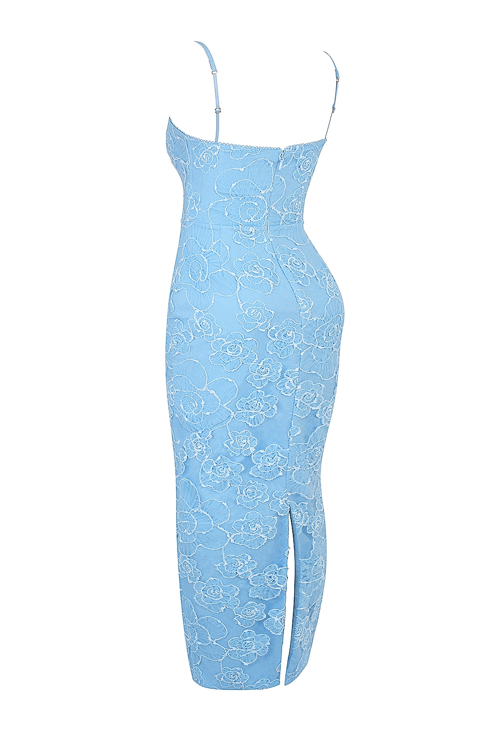 Eva  Tuscan Blue Embroidered Floral Maxi Dress — image 14
