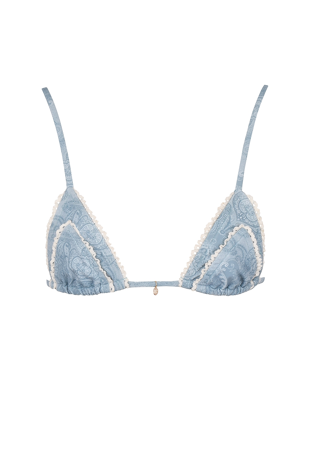 Corsica  Blue Paisley Ruffle Trim Bikini Top — image 11