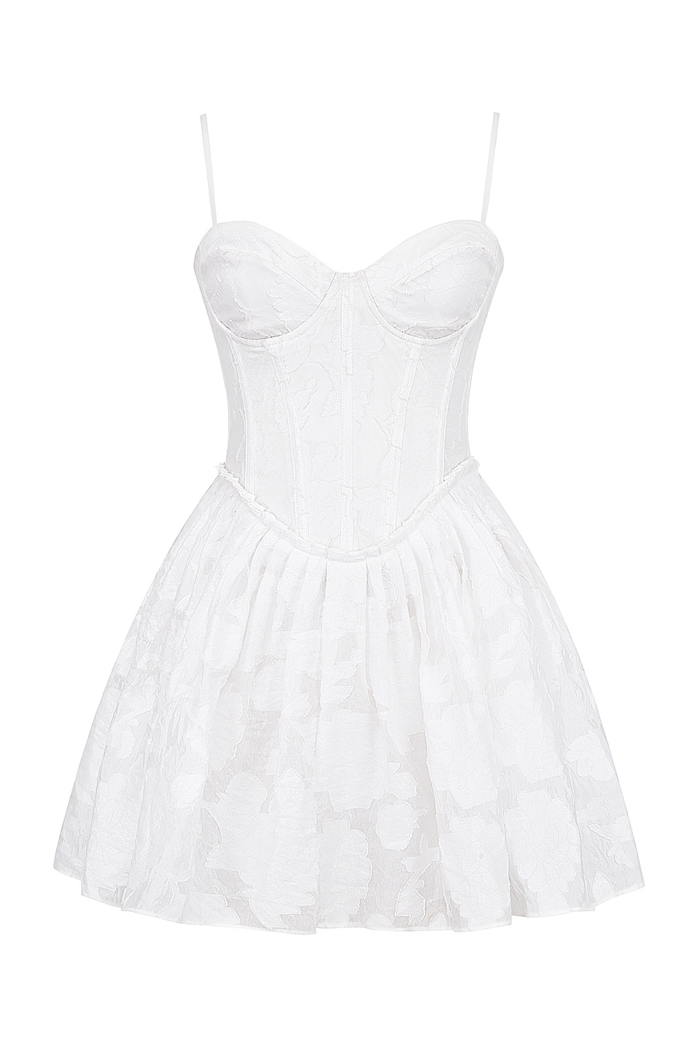 Nerissa  White Jacquard Corset Mini Dress — image 10