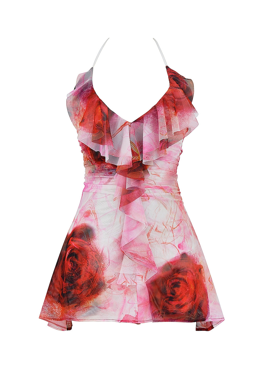 Mistress Rocks Rose Print Frill Halter Mini Dress - SALE — image 12