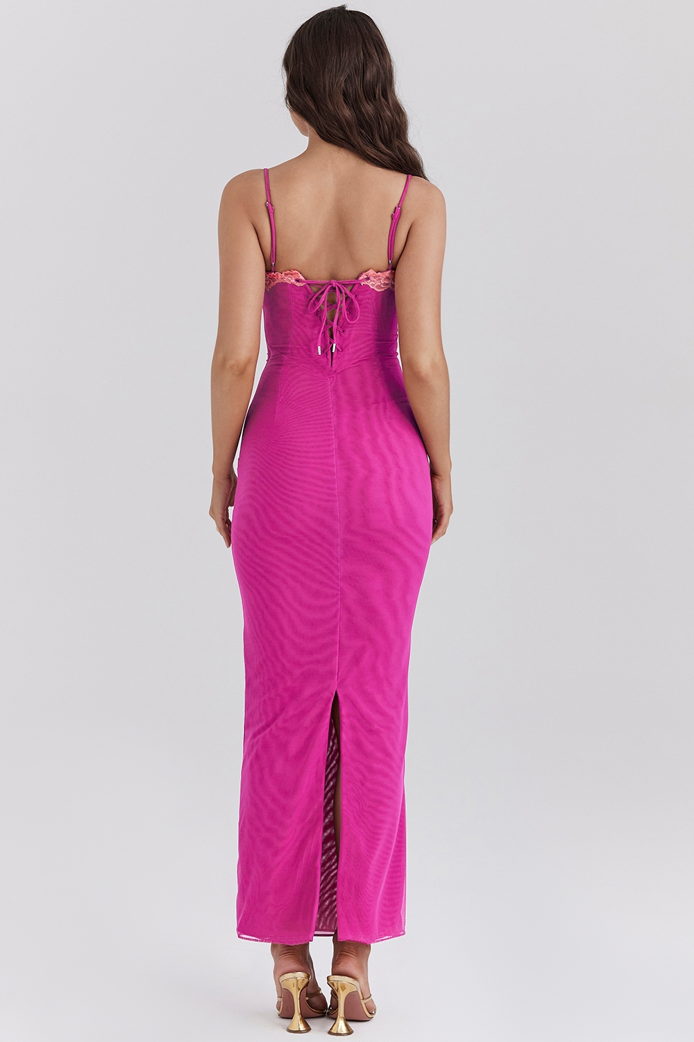 Aiza  Raspberry Lace Trimmed Maxi Dress — image 8