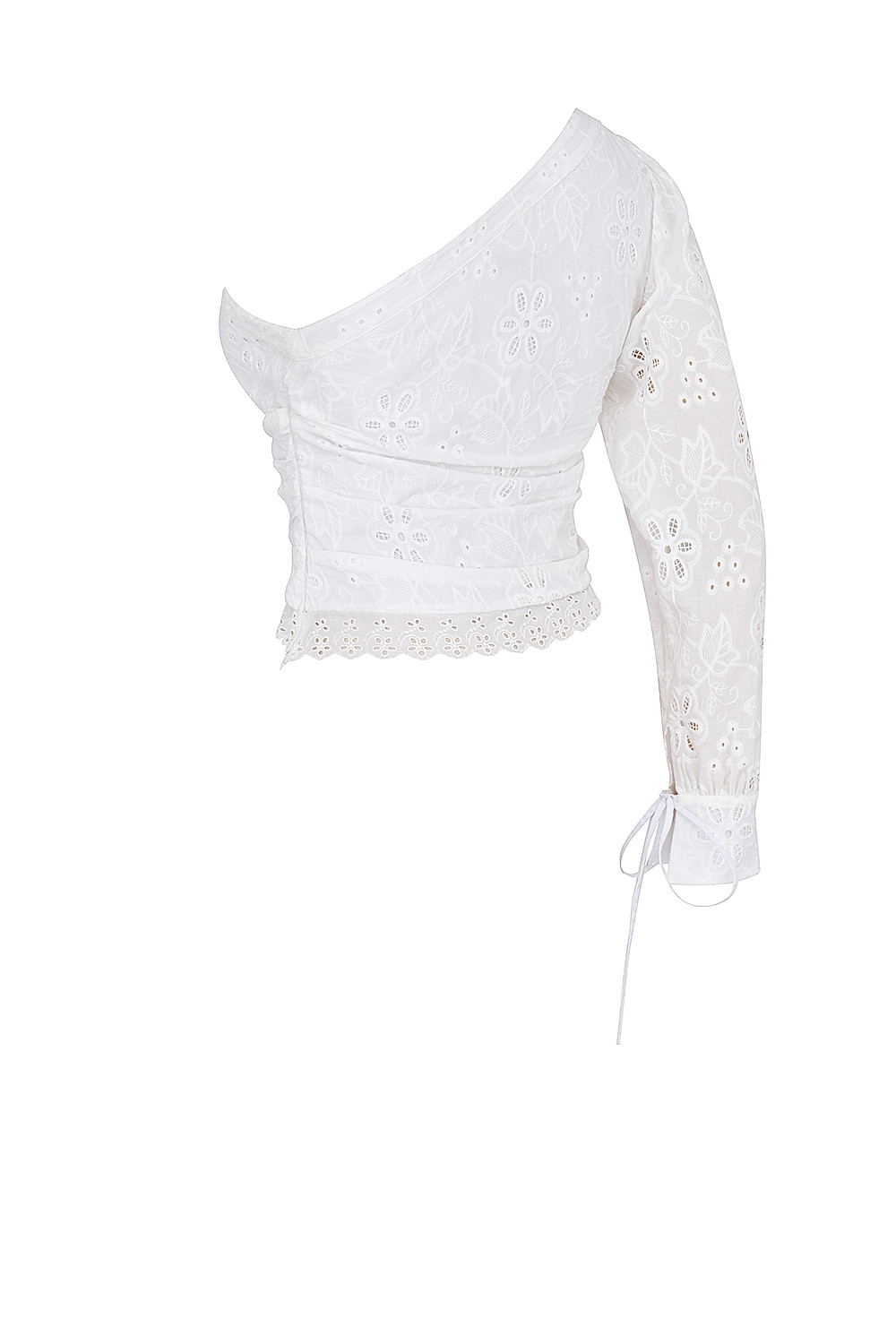 Mistress Rocks White Broderie Cotton Asymmetric Top - SALE — image 12