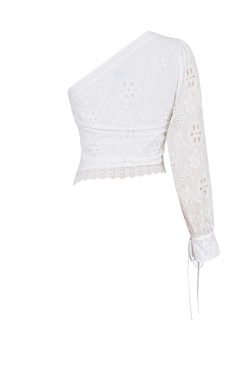 Mistress Rocks White Broderie Cotton Asymmetric Top - SALE — image 13