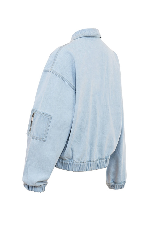 Mistress Rocks Blue Denim Oversized Bomber Jacket - SALE — image 10