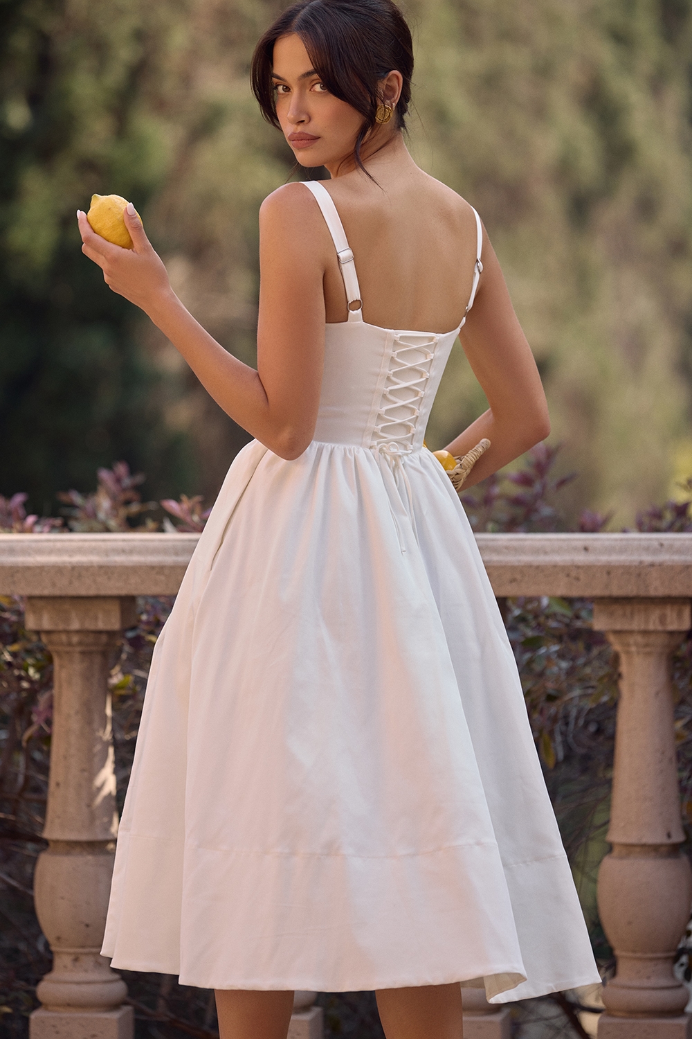 Kelly  White Corset Midi Sundress — image 14