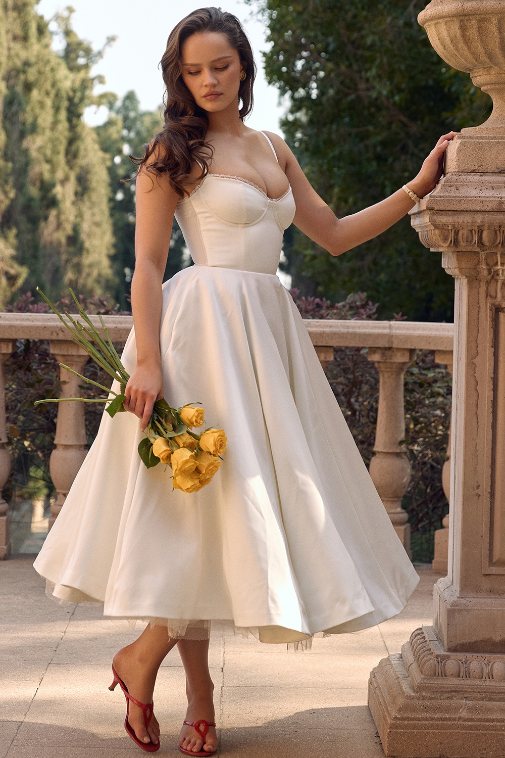 Mademoiselle  White Tulle Midi Dress — image 10