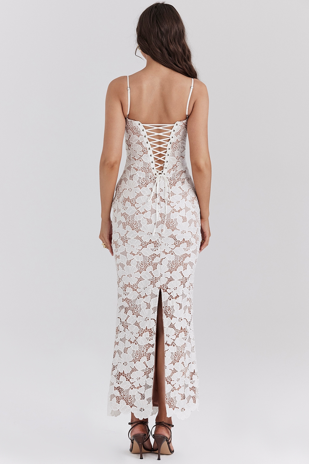 Pearl  White Floral Embroidered Maxi Dress — image 7