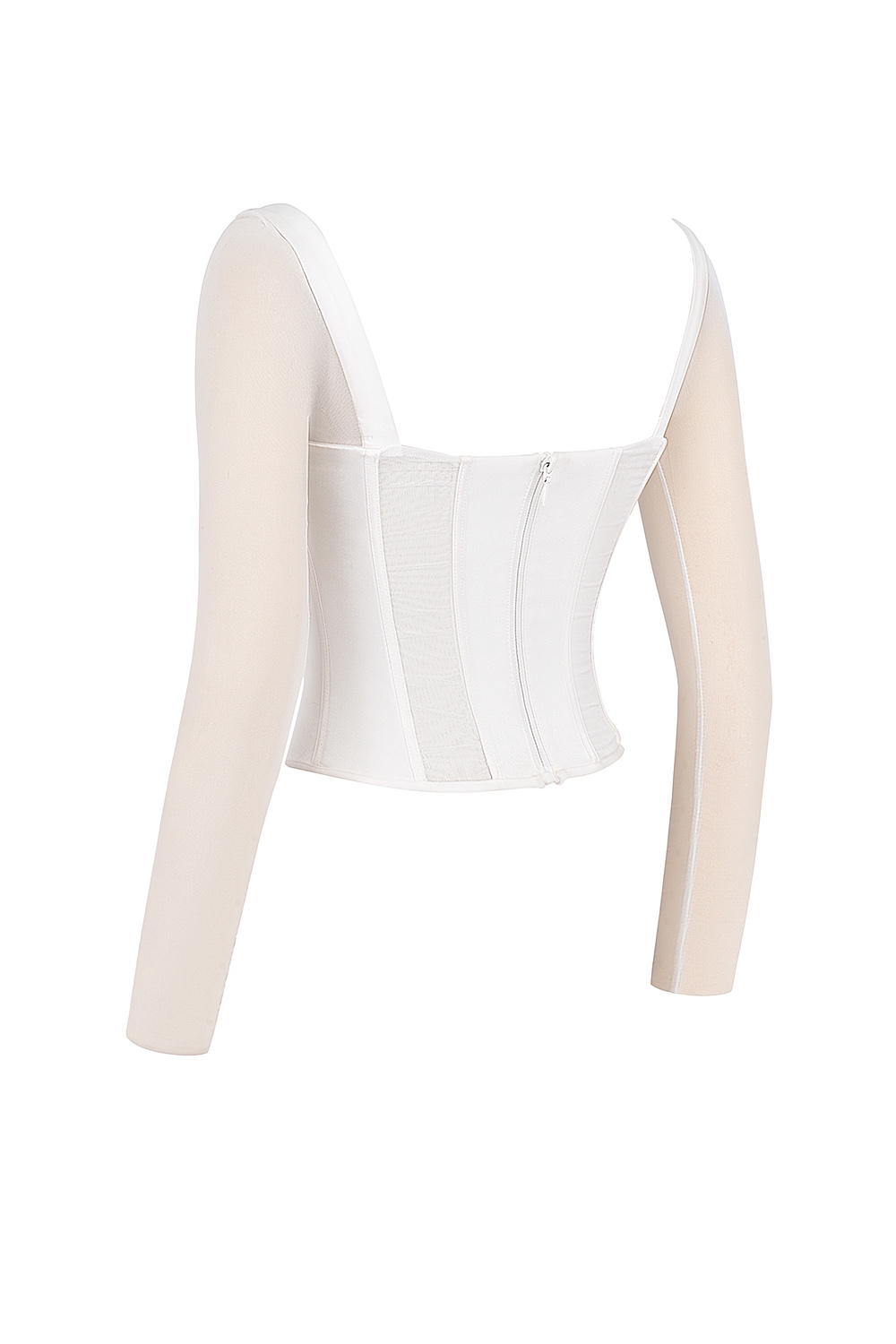 Araminta  White Long Sleeve Mesh Corset — image 9