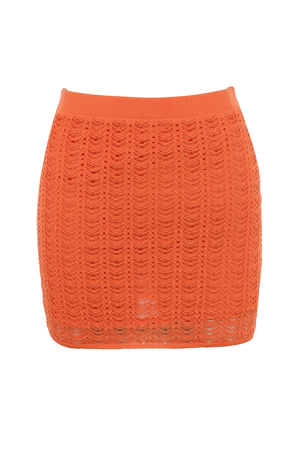 Mistress Rocks Tangerine Dainty Knit Mini Skirt - SALE — image 11