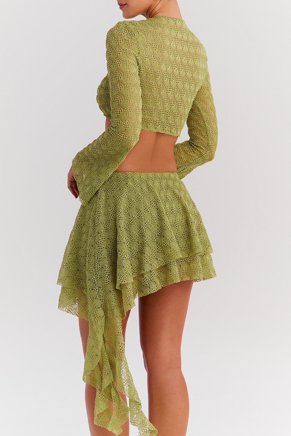 Mistress Rocks Lime Knit Layered Mini Skirt - SALE — image 8