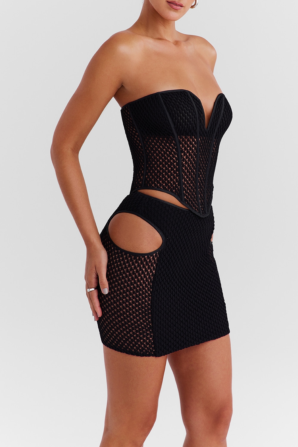 Mistress Rocks Black Knit Cutout Mini Skirt - SALE — image 7