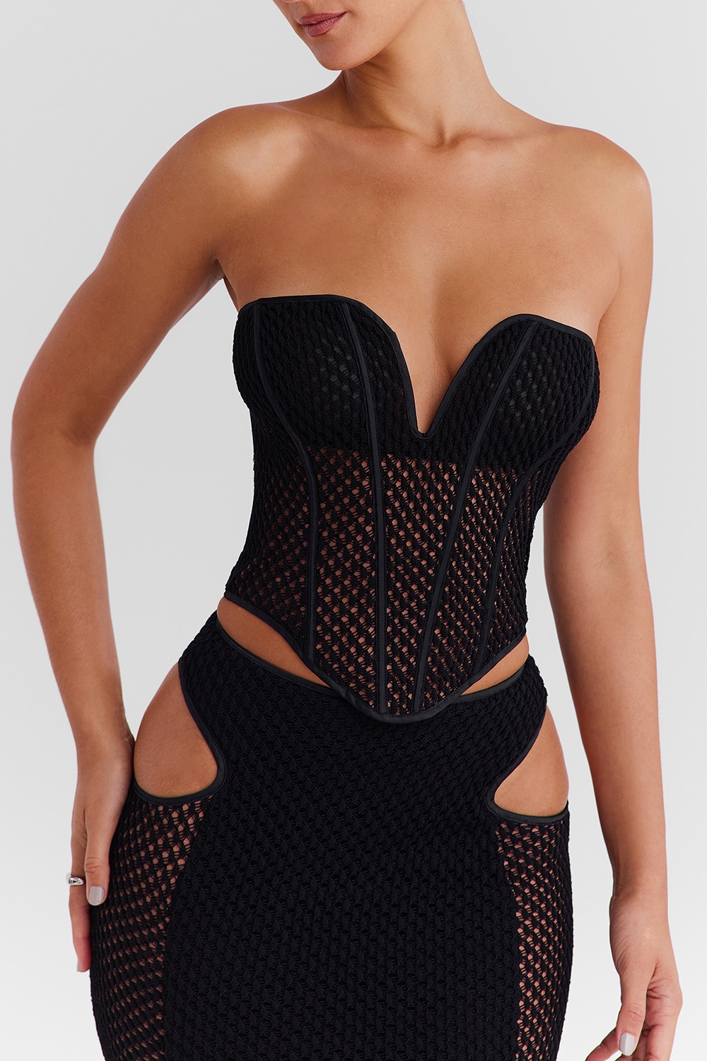 Mistress Rocks Black Knit Strapless Corset - SALE — image 6